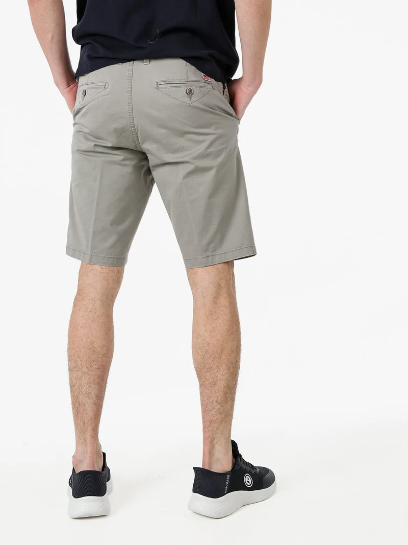 Bermuda da uomo in cotone stretch - grigio