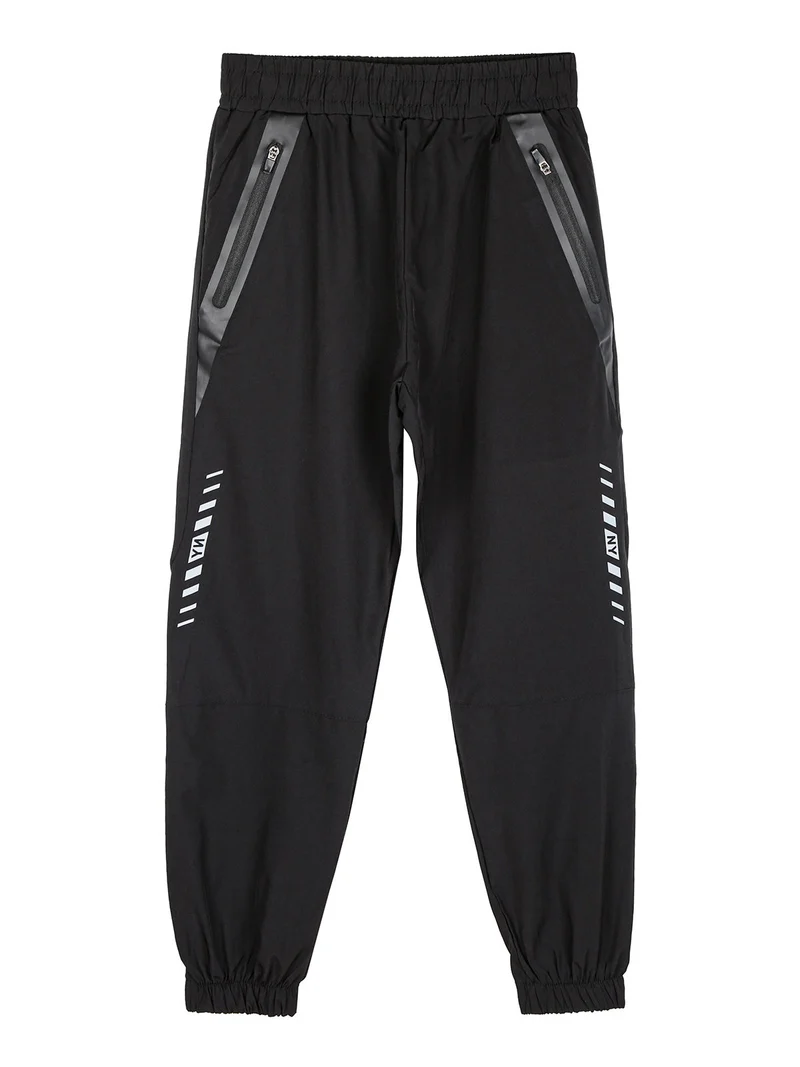 Pantaloni da bambino leggeri con elastico sul finale - nero