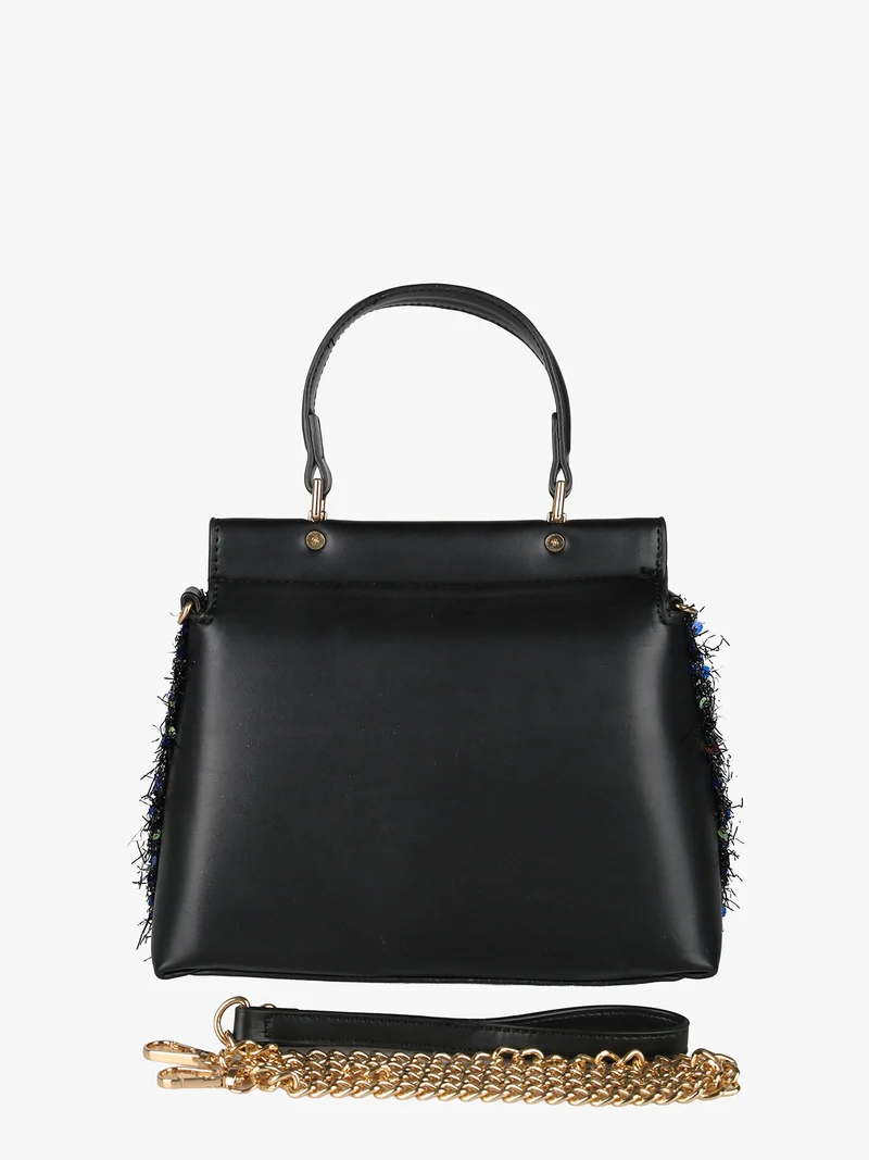 Borsa gioiello con paillettes e strass - nero