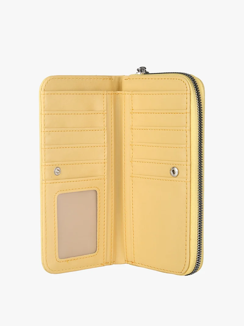 Portafoglio da donna con borchie - giallo