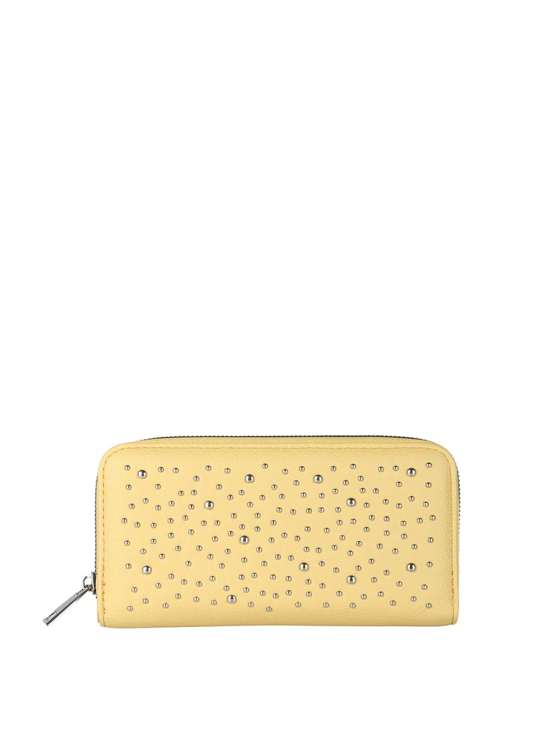 Portafoglio da donna con borchie - giallo