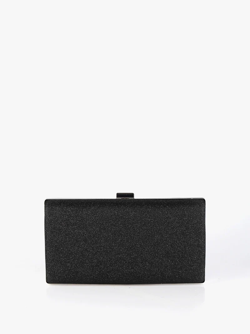 Pochette rigida glitterata - nero