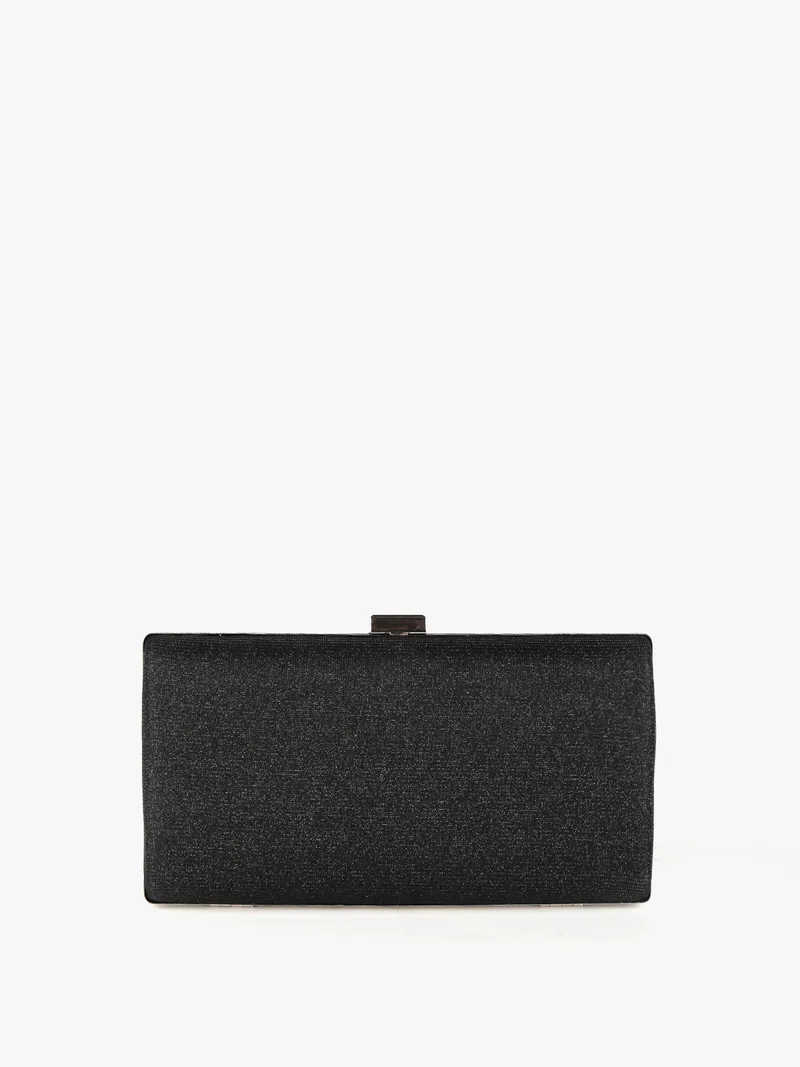 Pochette rigida glitterata - nero