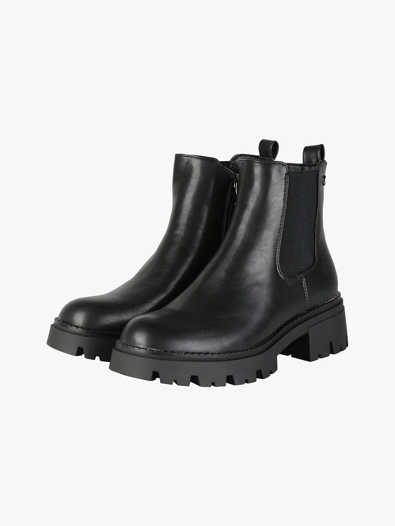 Stivaletti donna con tacco e plateau - nero