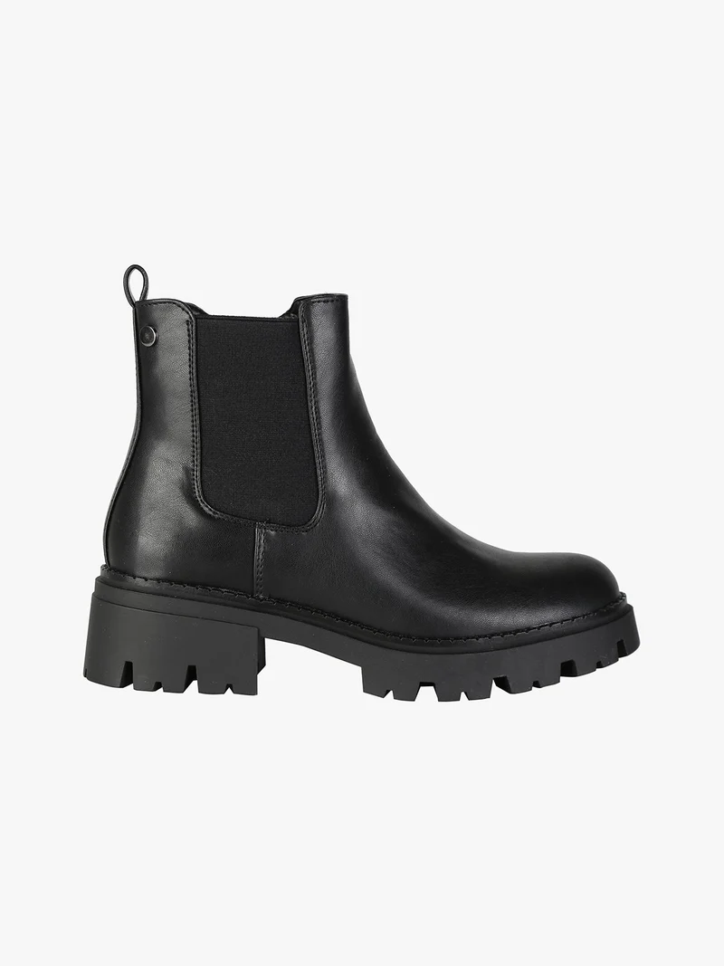 Stivaletti donna con tacco e plateau - nero