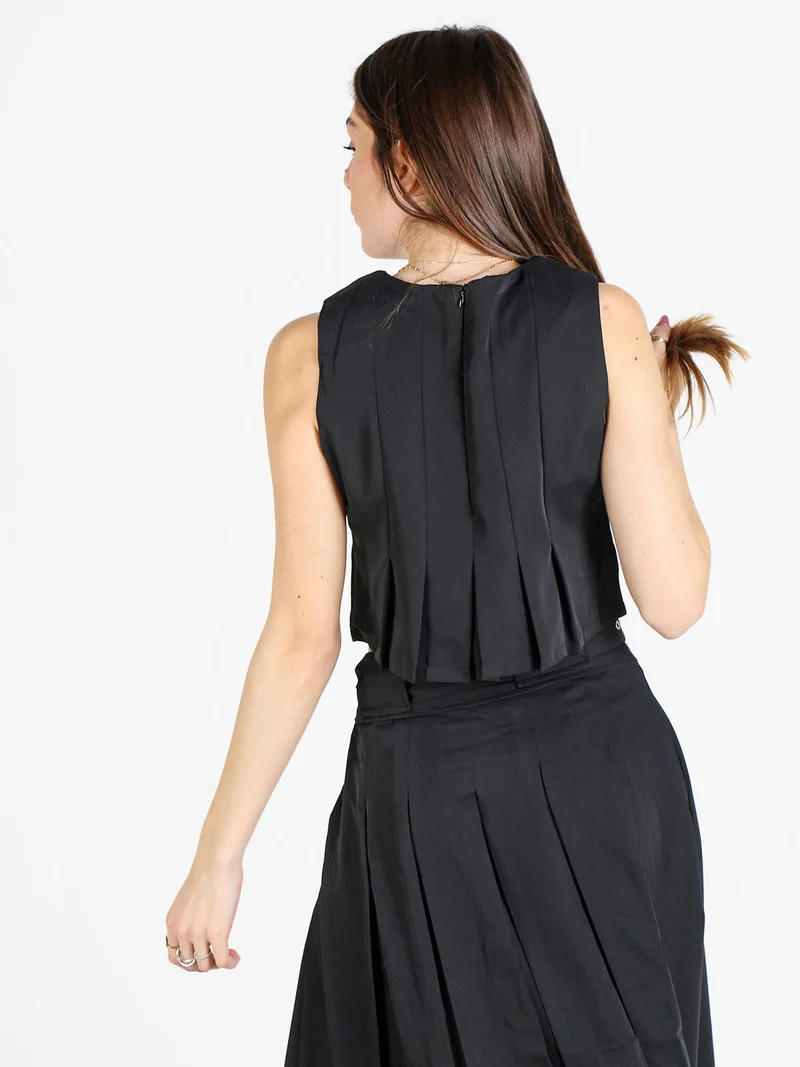 Solada Top donna smanicato con zip sulla schiena