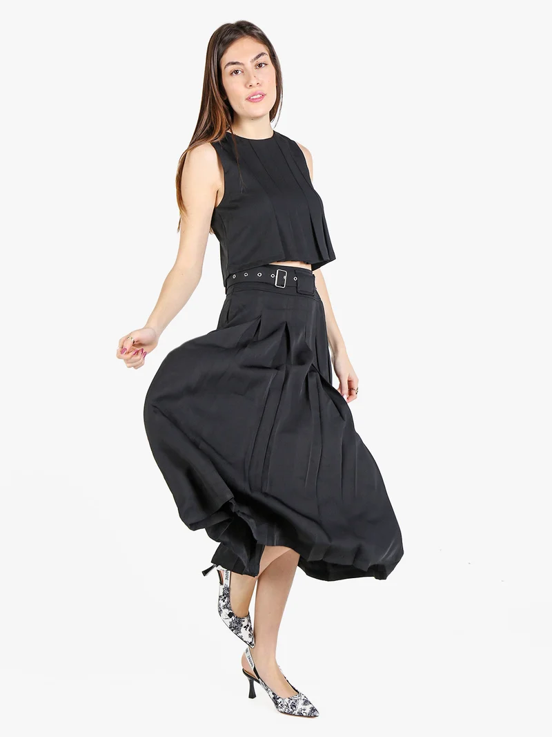 Solada Top donna smanicato con zip sulla schiena