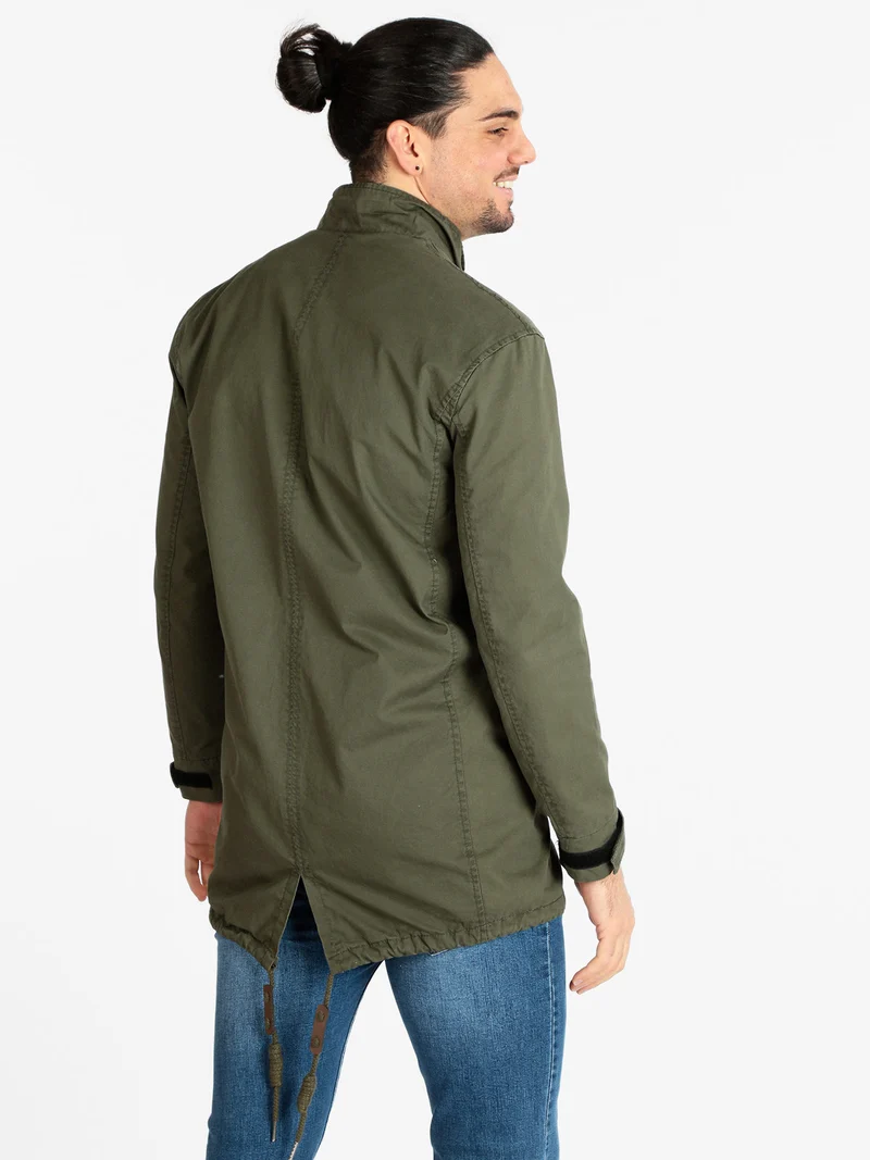 Parka leggero da uomo in cotone - verde