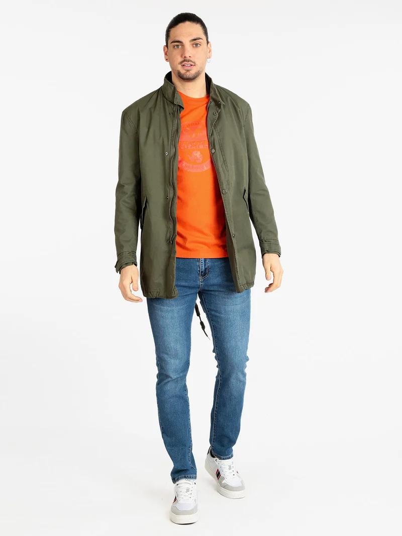 Parka leggero da uomo in cotone - verde