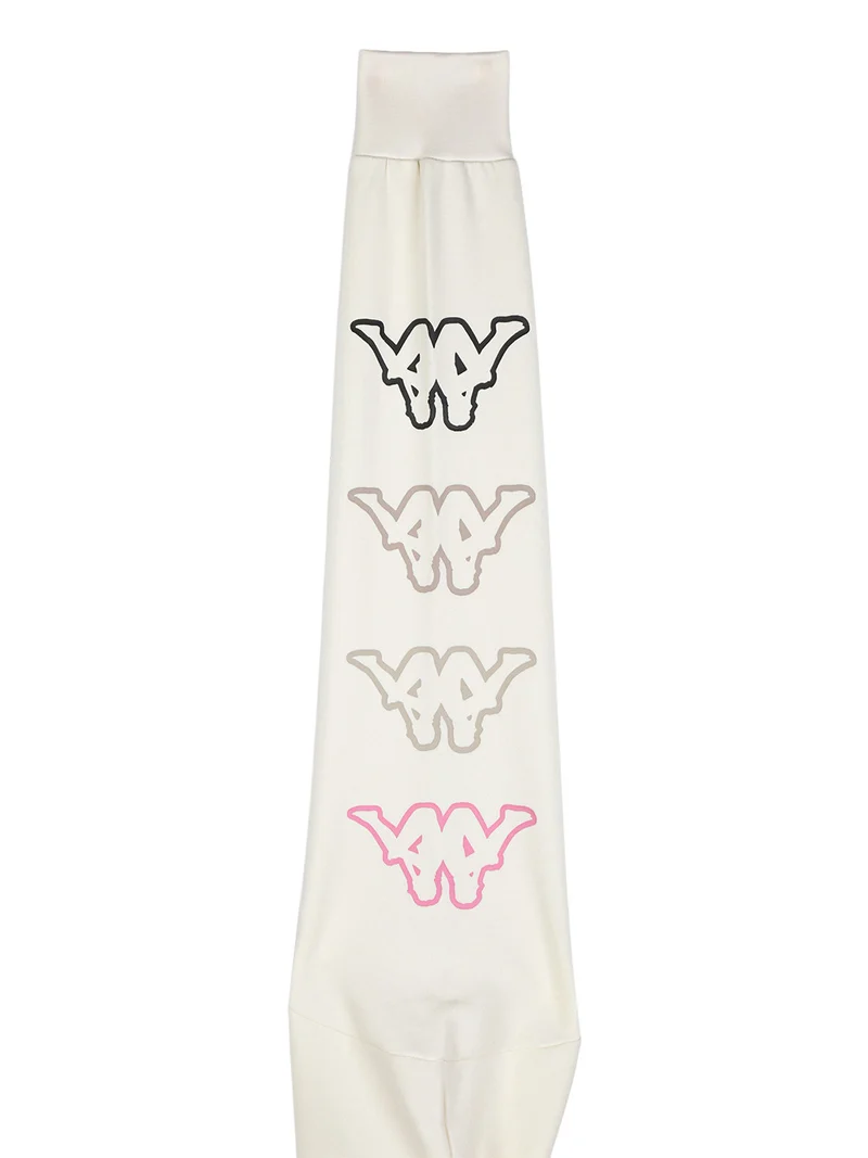 Completo tuta da ragazza con cappuccio e leggings logo - panna