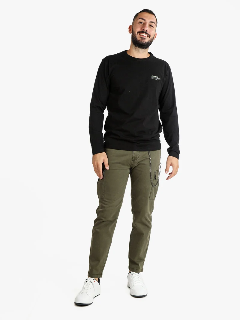 Pantaloni cargo da uomo con catena - militare