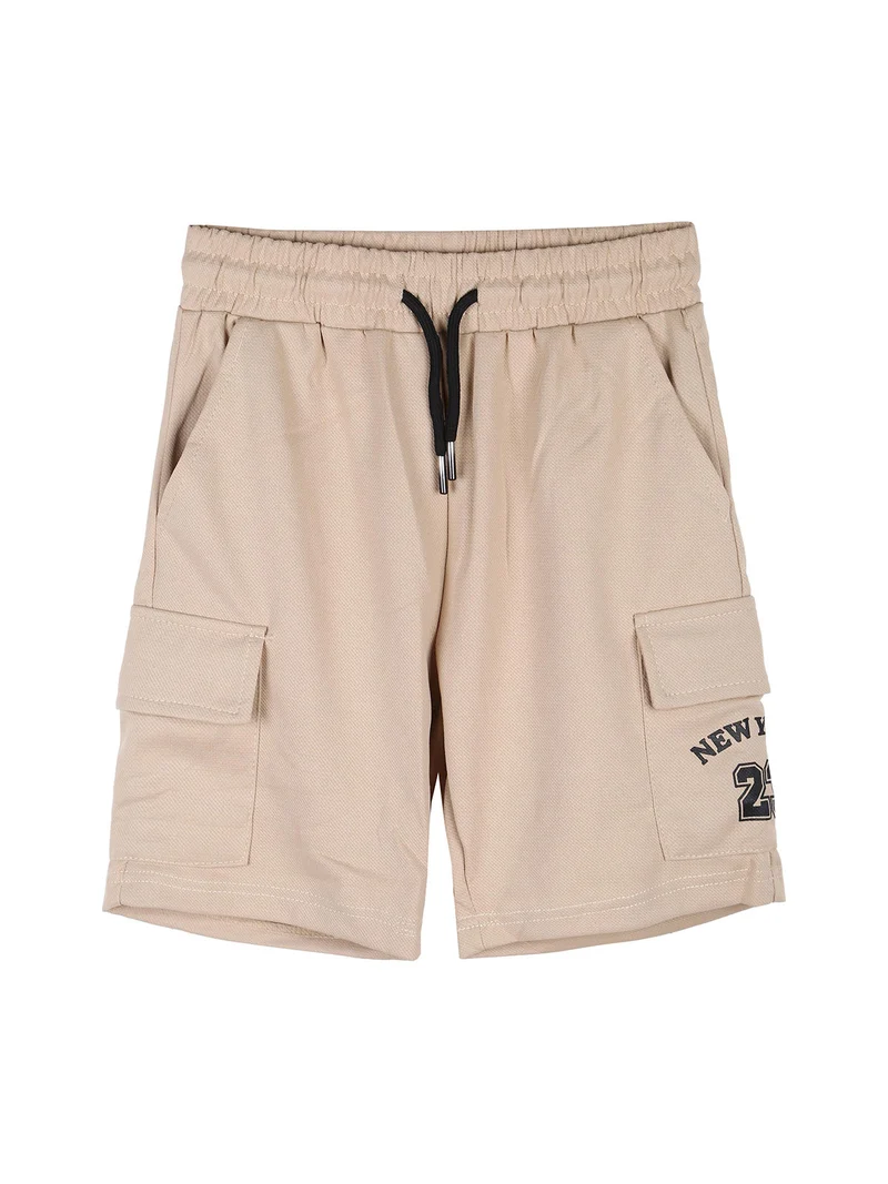 Bermuda sportivo da ragazzo con tasconi laterali - khaki