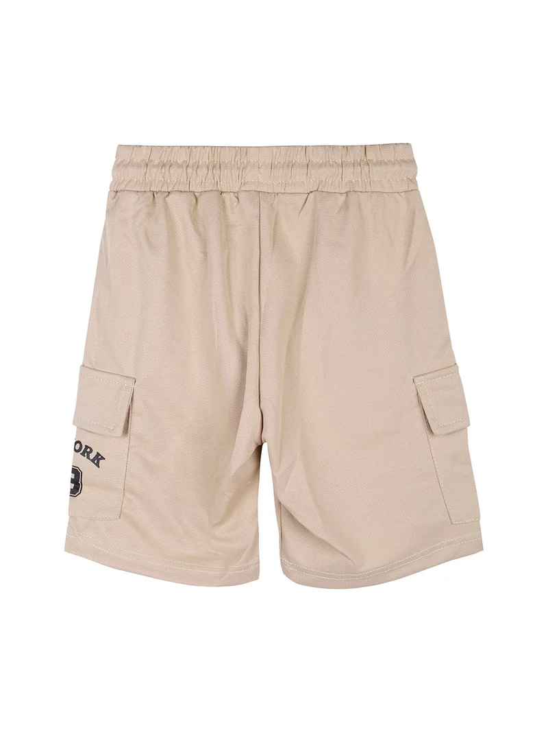 Bermuda sportivo da ragazzo con tasconi laterali - khaki
