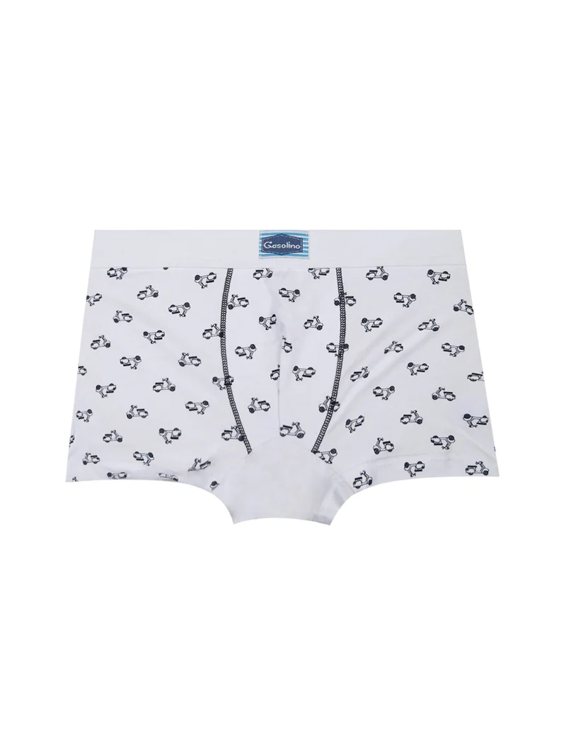 Boxer da bambino in cotone con stampe - bianco