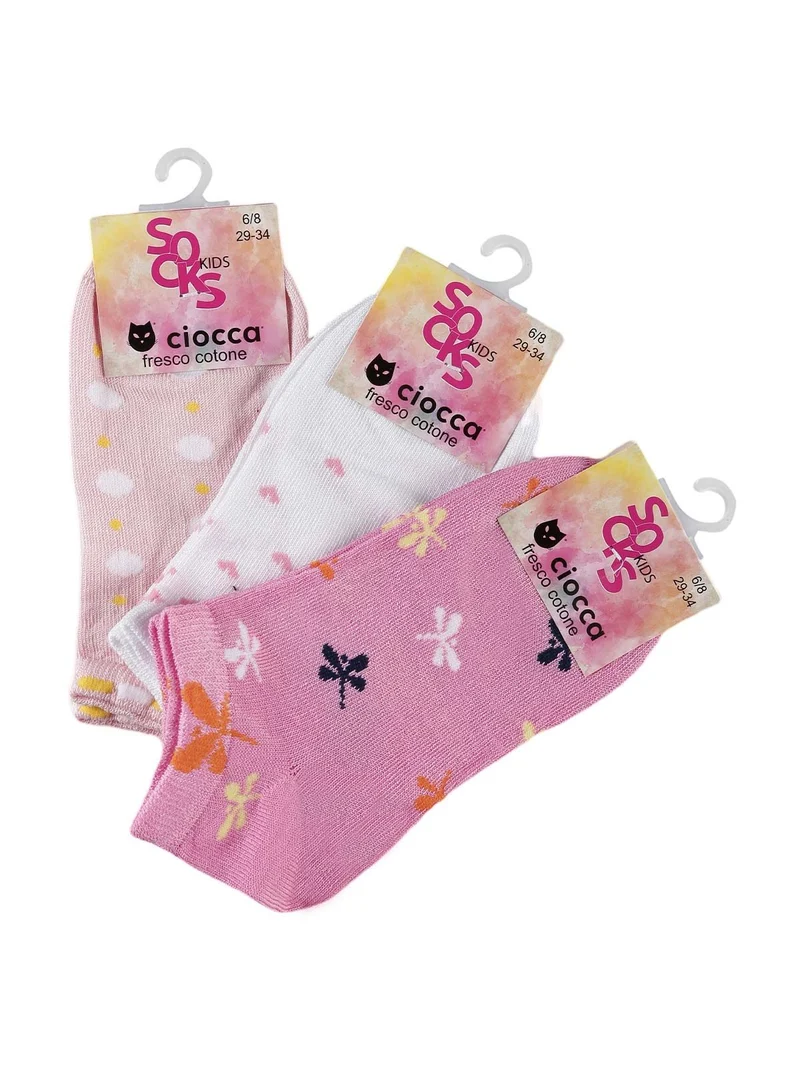 Calze corte da bambina Confezione da 3 paia - bianco