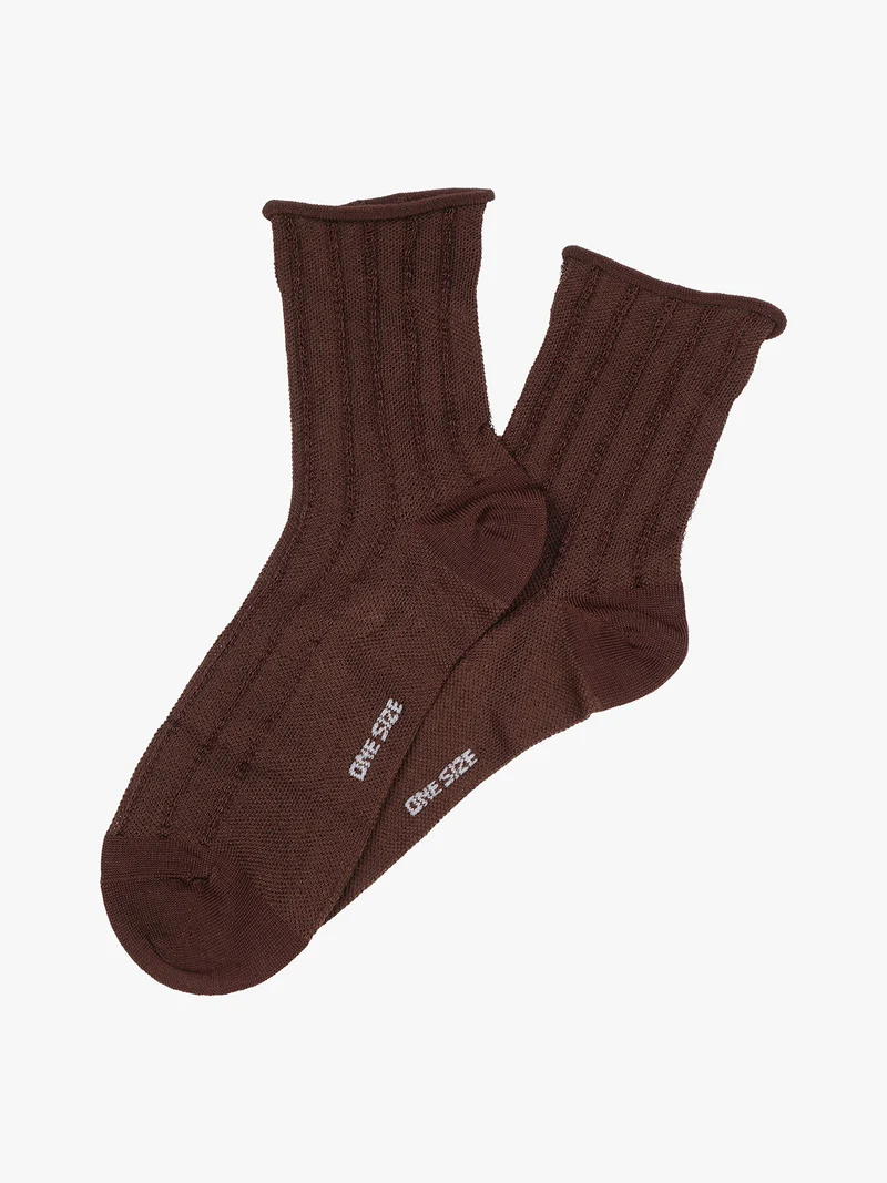 Calze donna midi in cotone mercerizzato - moro