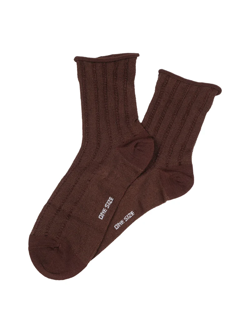 Calze donna midi in cotone mercerizzato - moro
