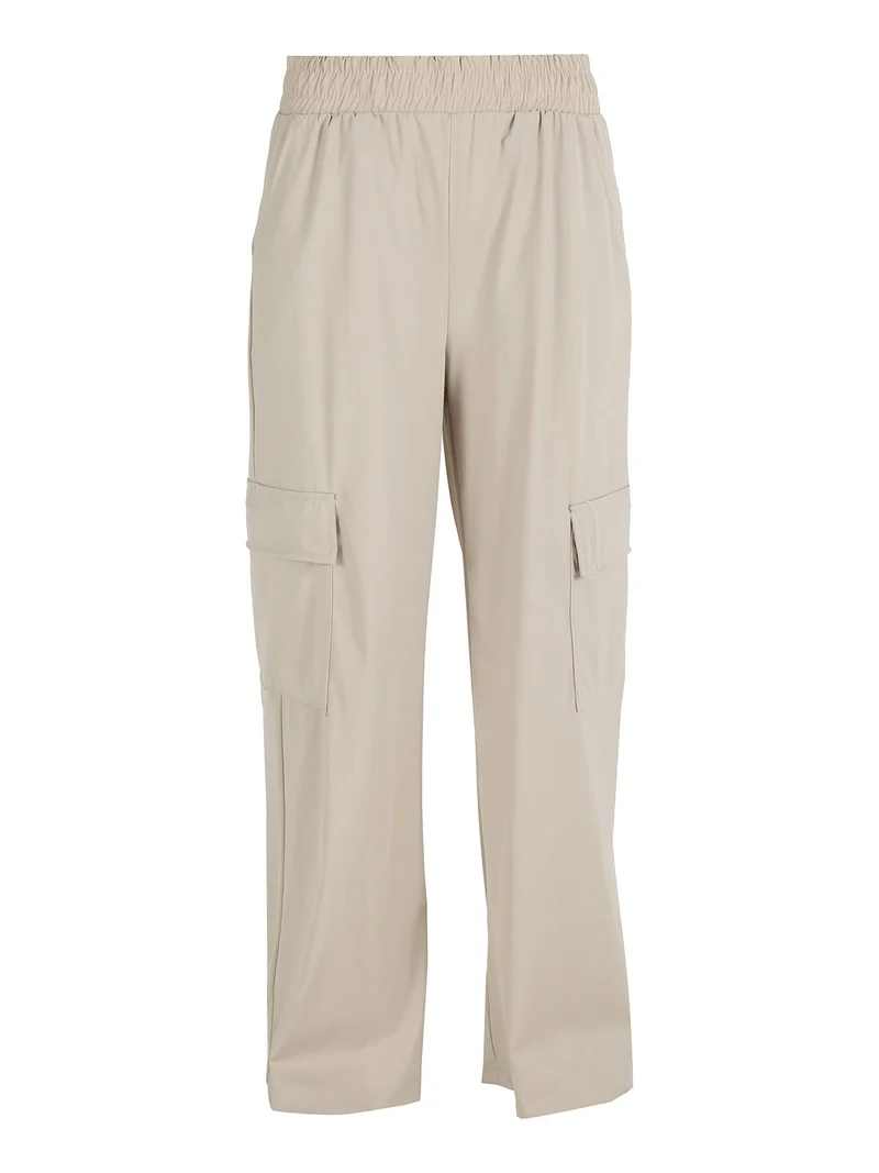 Pantaloni da donna cargo a gamba larga - sabbia