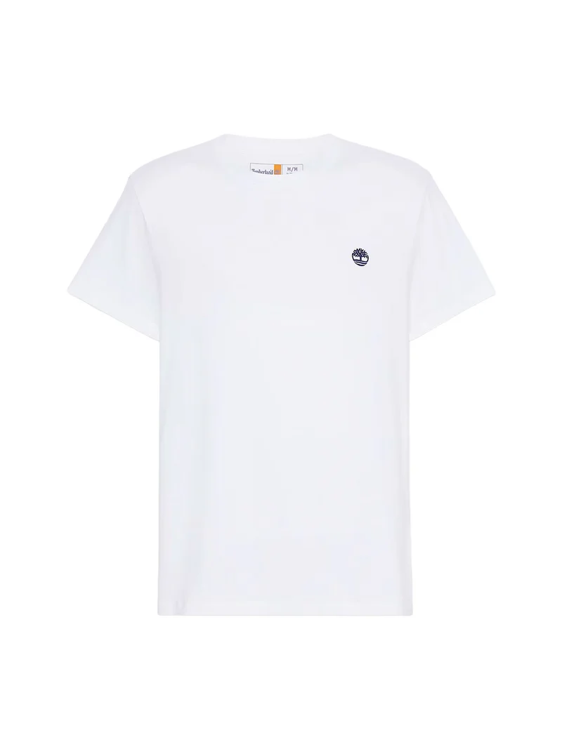 T-shirt girocollo da uomo in cotone con logo - bianco
