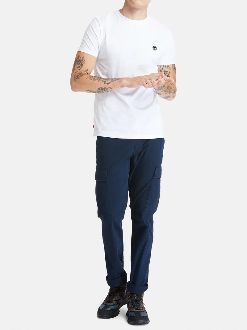 T-shirt girocollo da uomo in cotone con logo - bianco