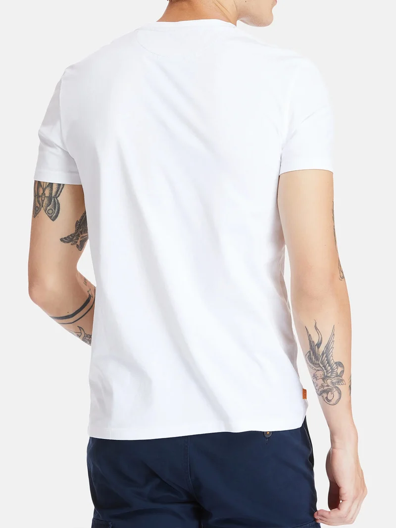 T-shirt girocollo da uomo in cotone con logo - bianco