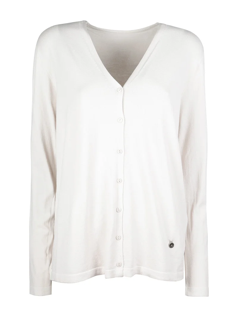 Cardigan in maglia da donna con bottoni - beige