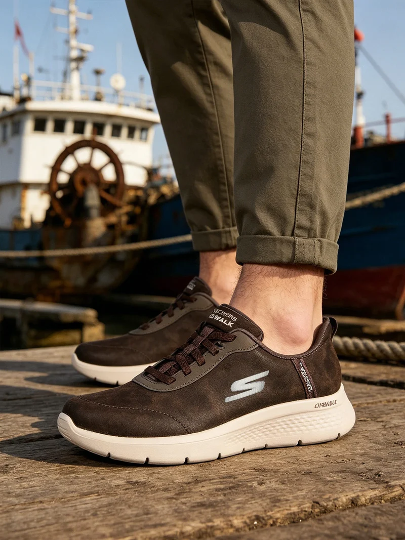 GO WALK FLEX SMOOTH Sneakers in pelle da uomo - marrone