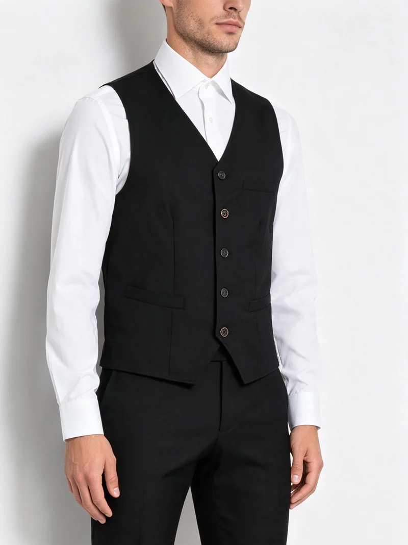 Gilet uomo con taschini - nero