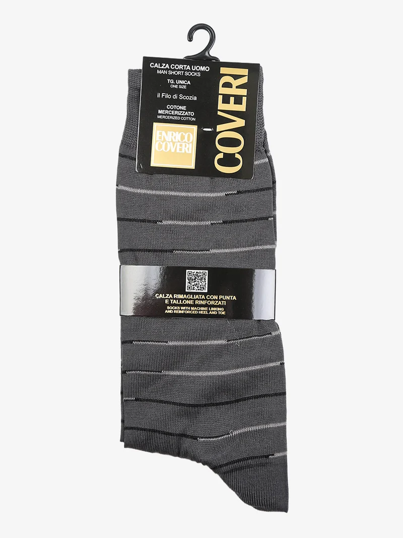 Calza corta da uomo in filo di scozia - grigio