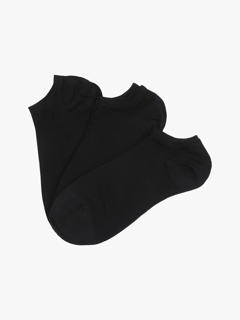 Confezione da 3 paia di minicalze unisex in cotone elasticizzato - nero