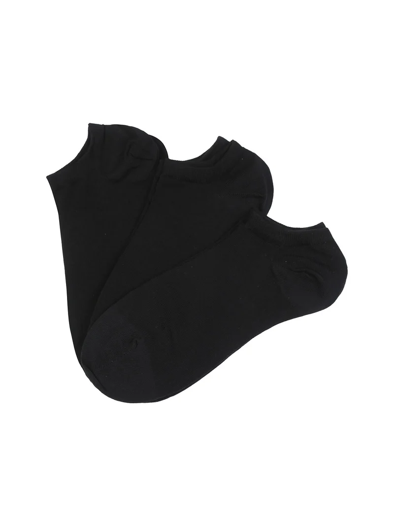 Confezione da 3 paia di minicalze unisex in cotone elasticizzato - nero
