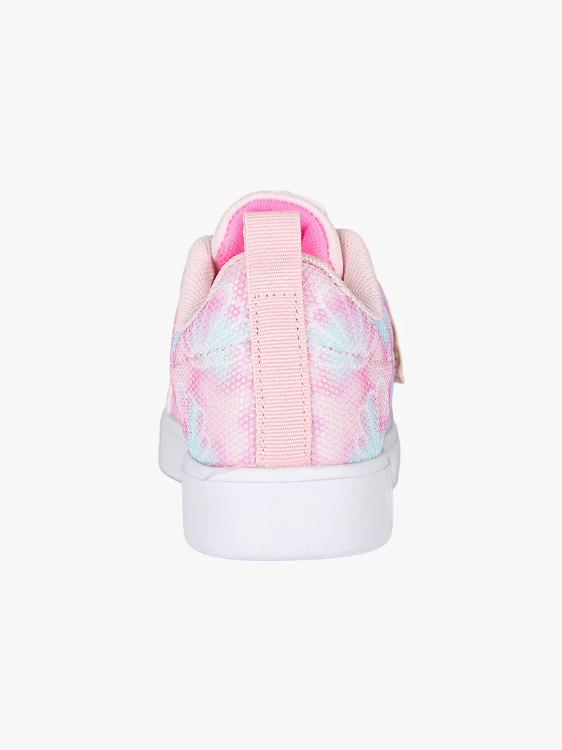 Sneakers da bambina basse con strappo e luci - rosa