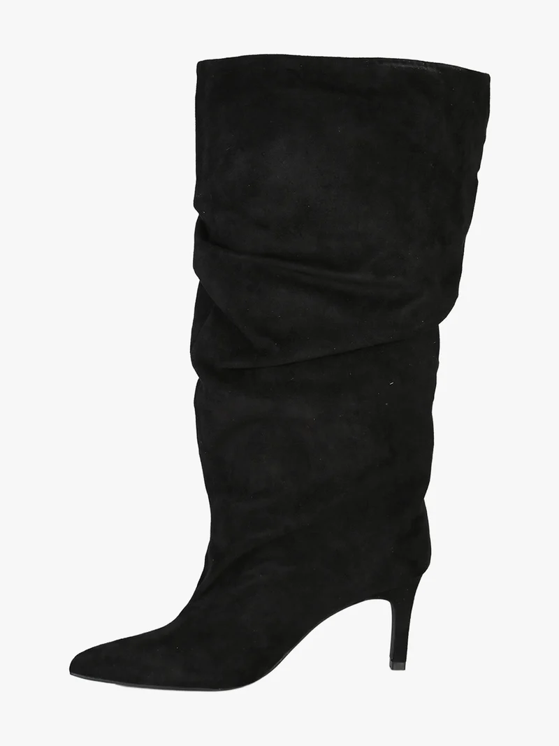 Stivali slouchy da donna con tacco a spillo - nero