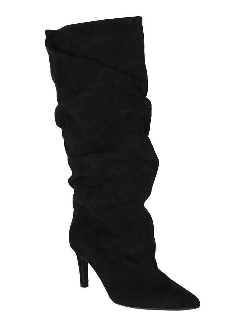 Stivali slouchy da donna con tacco a spillo - nero