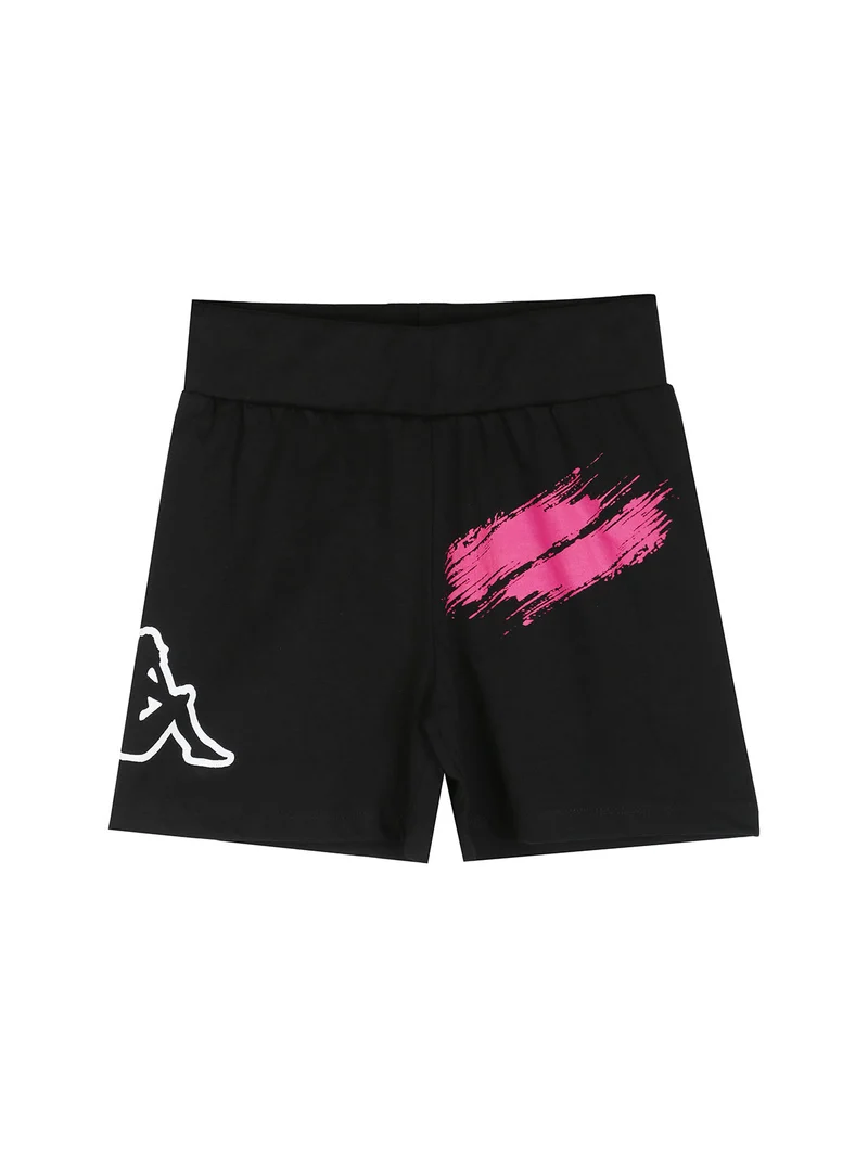 Completo corto da ragazza in cotone con t-shirt e shorts - bianco