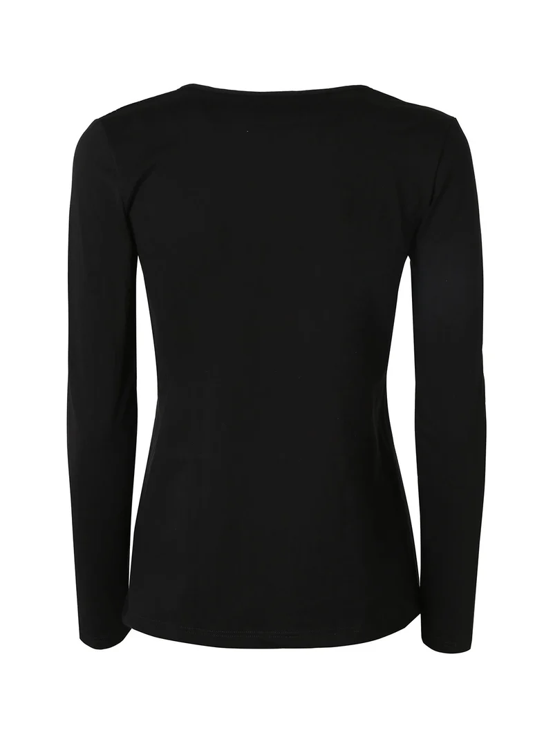 Maglia donna a maniche lunghe in ciniglia con inserti in tulle - bronzo