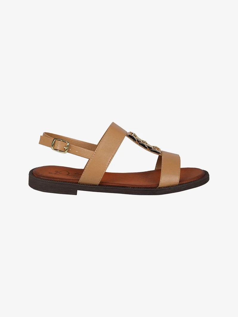 Sandali bassi donna con decorazione - khaki