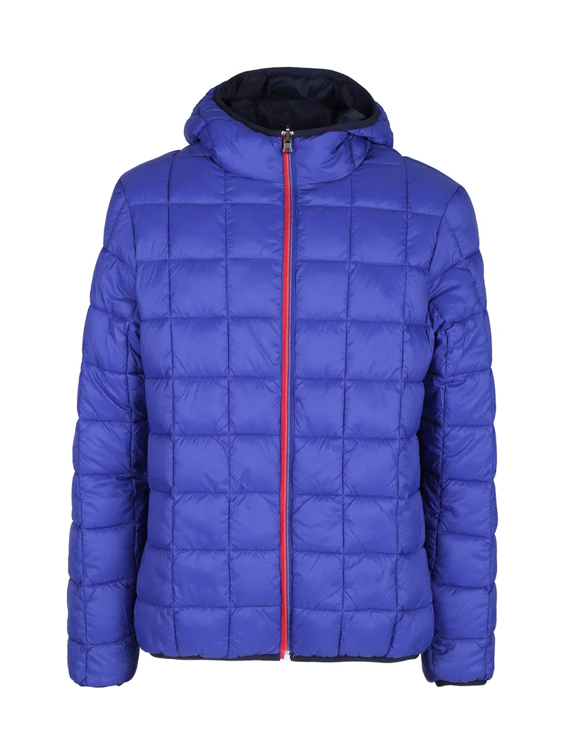 Piumino da uomo reversibile con cappuccio - blu
