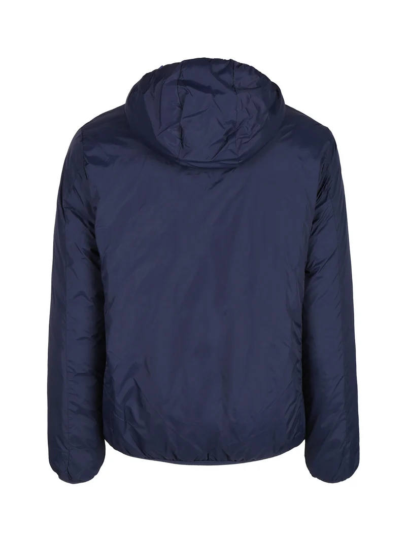 Piumino da uomo reversibile con cappuccio - blu