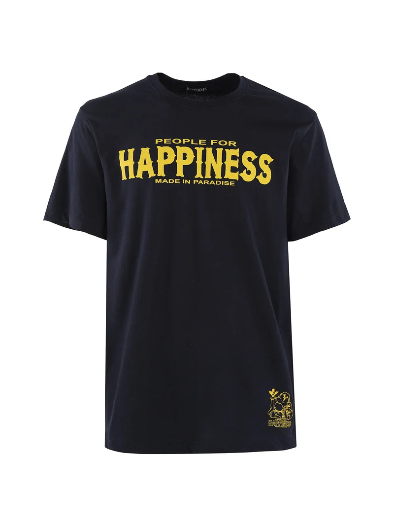T-shirt da uomo con stampa - blu scuro