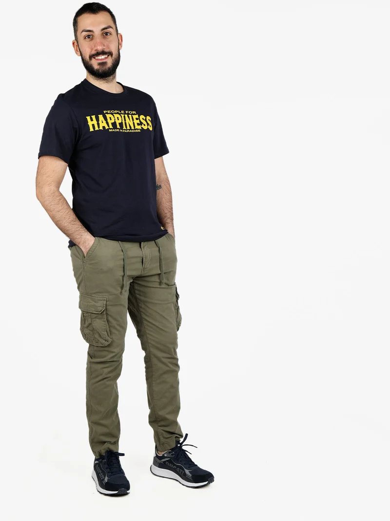 T-shirt da uomo con stampa - blu scuro