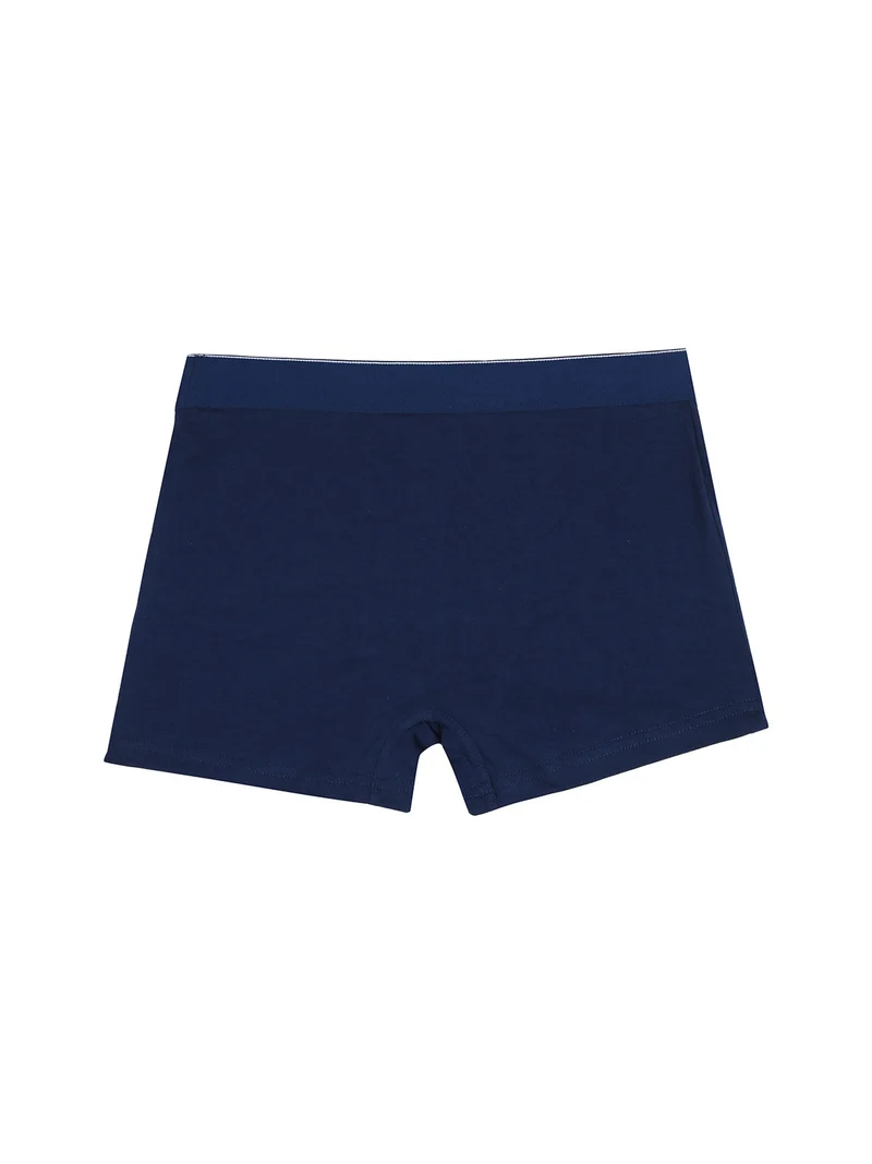 Boxer da ragazzo in cotone elasticizzato - blu