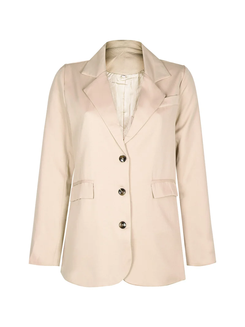 Blazer donna con bottoni - beige