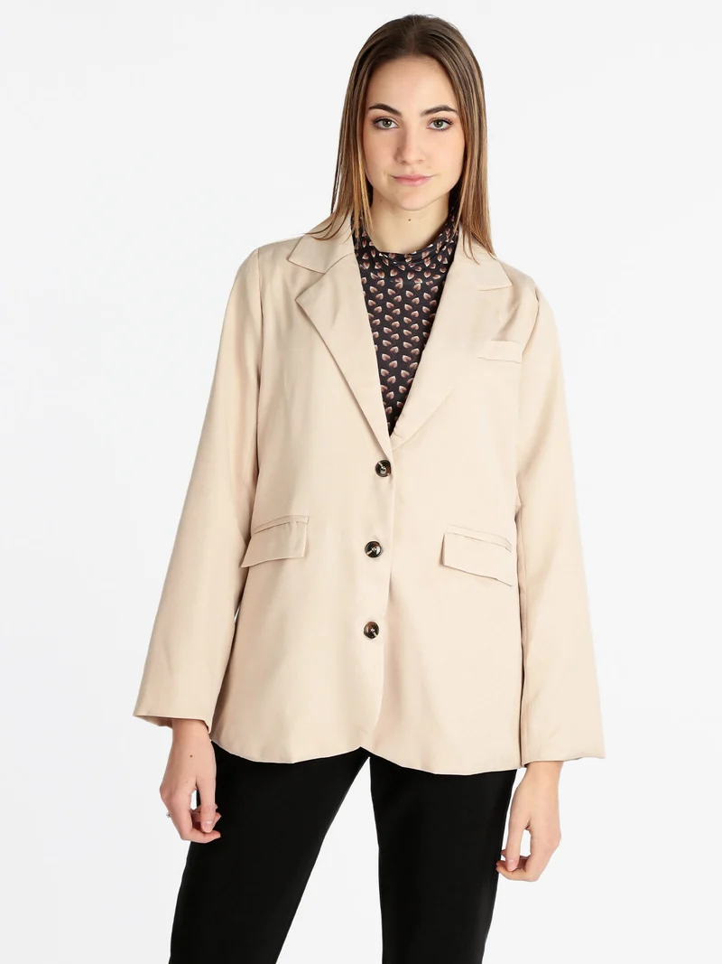 Blazer donna con bottoni - beige
