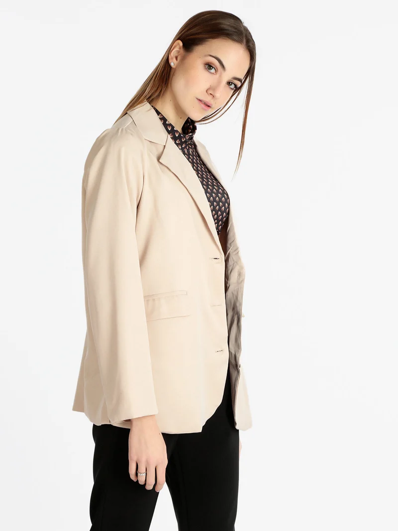 Blazer donna con bottoni - beige