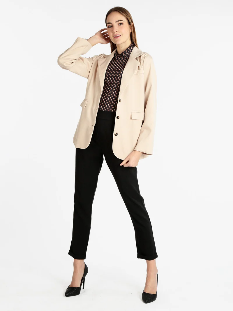 Blazer donna con bottoni - beige