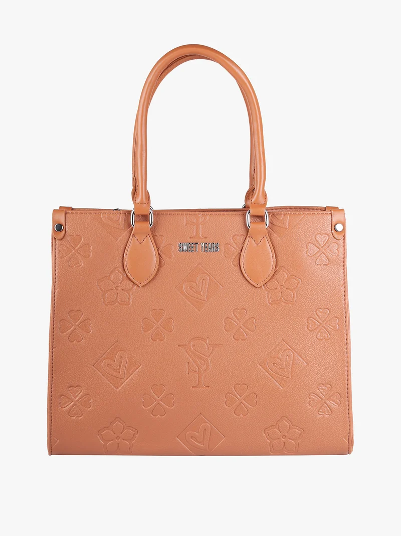 Borsa donna tote con doppi manici - marrone