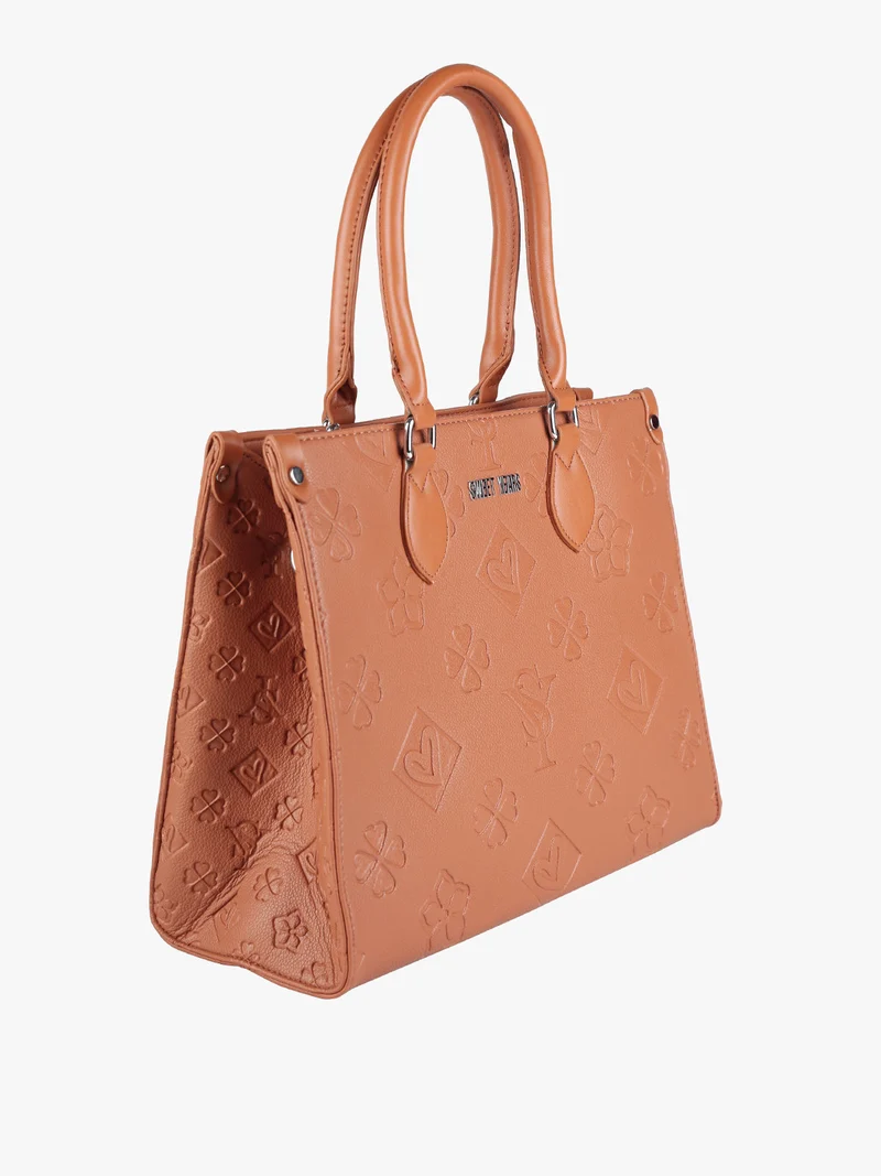 Borsa donna tote con doppi manici - marrone