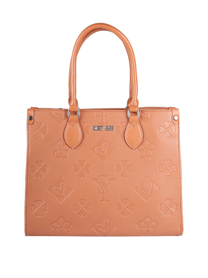 Borsa donna tote con doppi manici - marrone