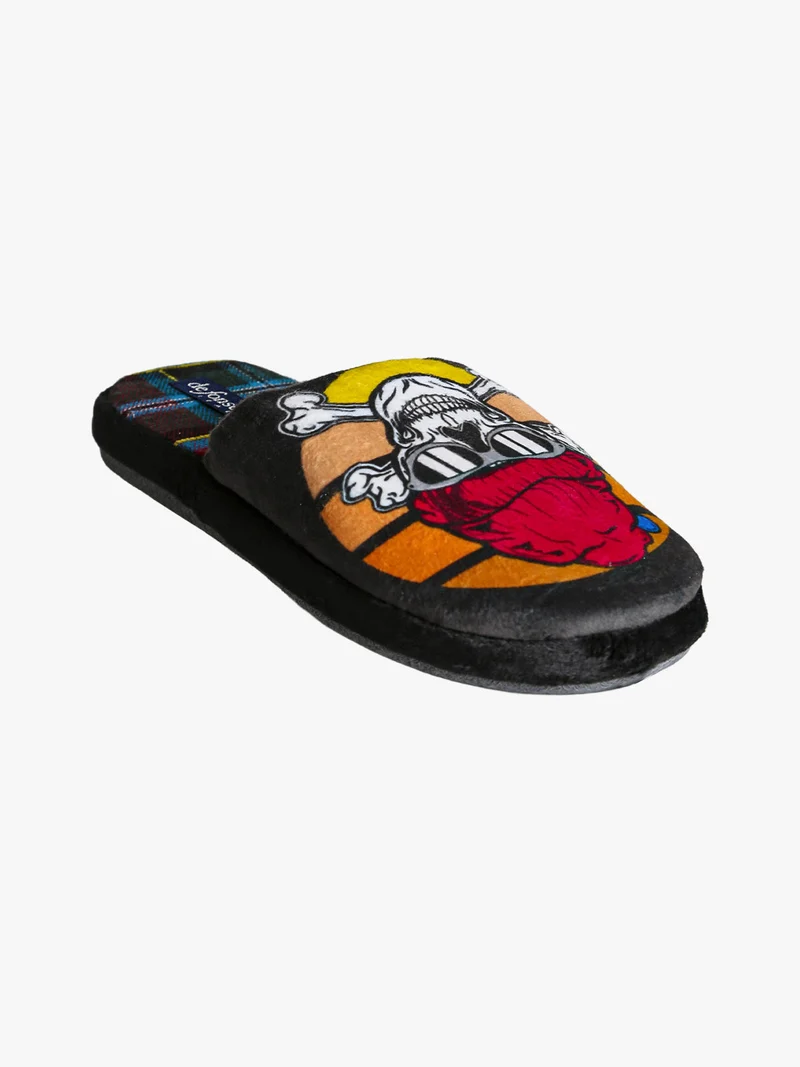 Pantofole donna invernali con stampe - nero